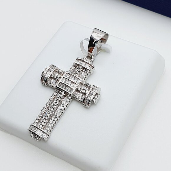 "925 Sterling Silver Plated CZ Pendant, EVBRS607 - Picture 8 of 11